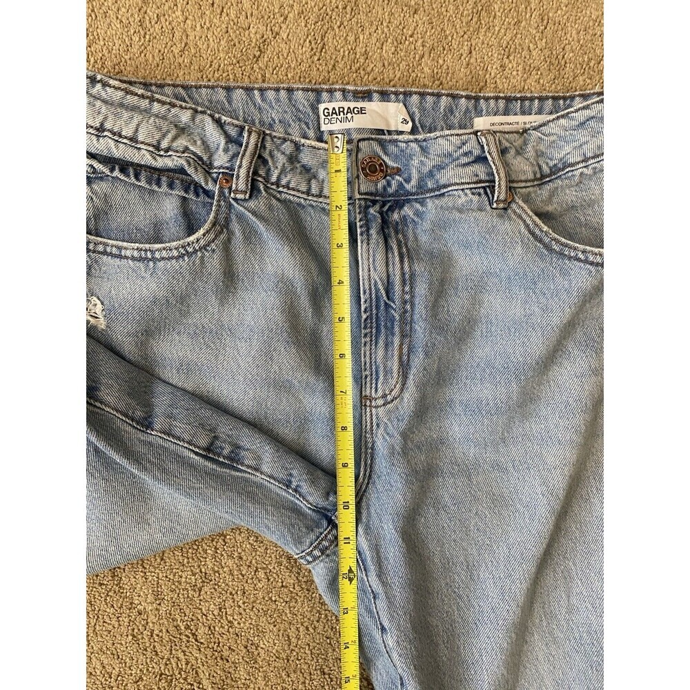 Garage Denim High Rise Distressed Straight Leg Light Wash Jeans Size 9/29 - Picture 9 of 15